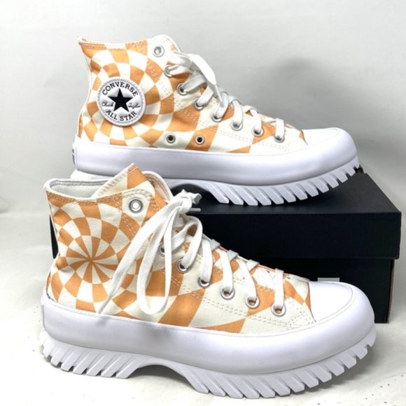 Converse Chuck Taylor Lugged 2.0 Shoe Canvas Women High Top Orange Candy A10022C - Picture 9 of 10
